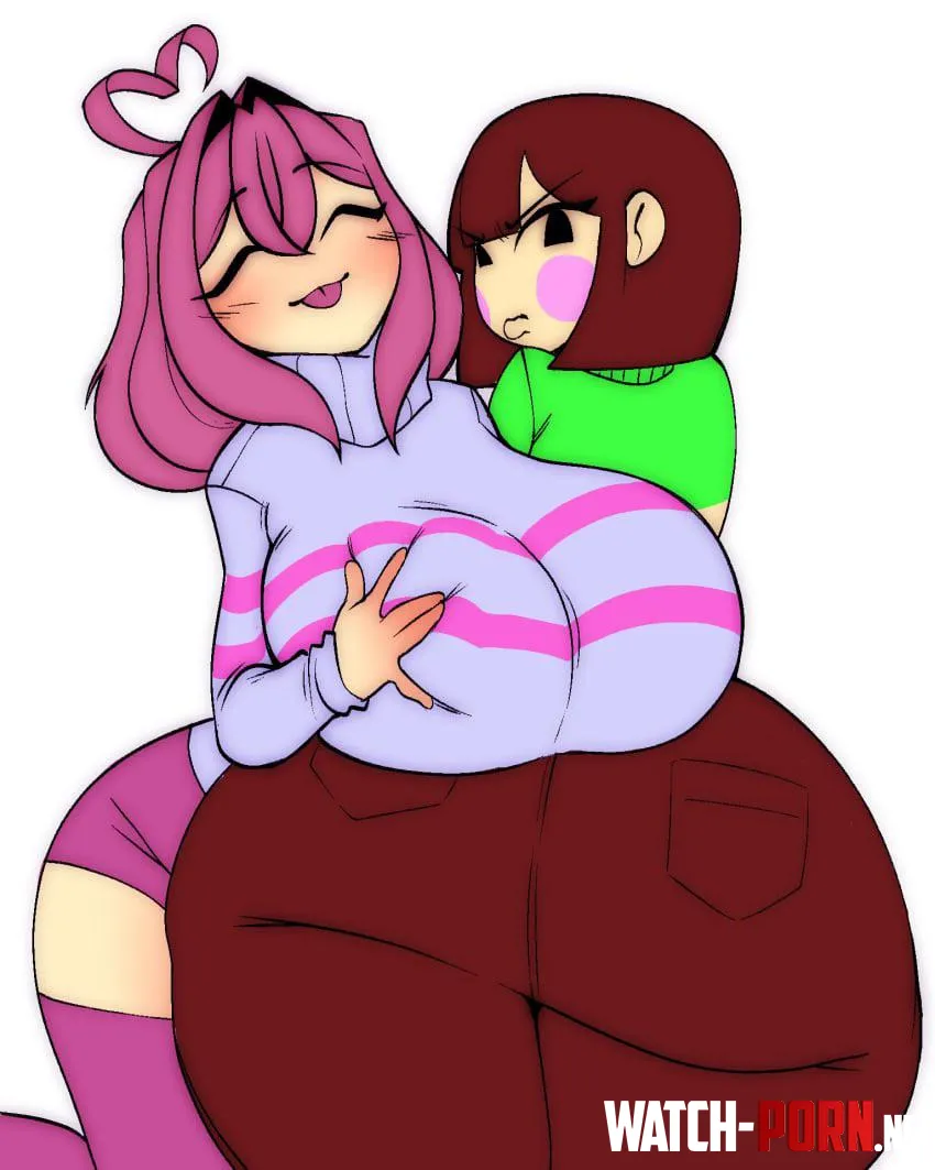 Frisk and Chara Ass and Boobs by CharaDreemurr420