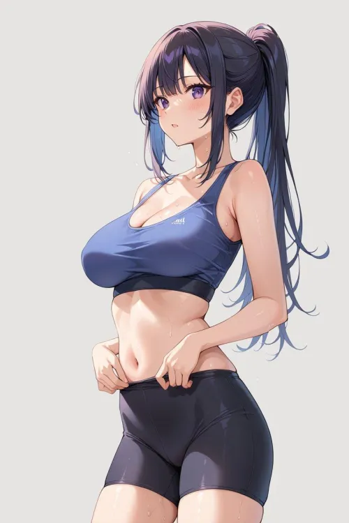 Thumbnail Blue Sports Bra Fashion Piece by CheetahSperm18 in animemidriff Category