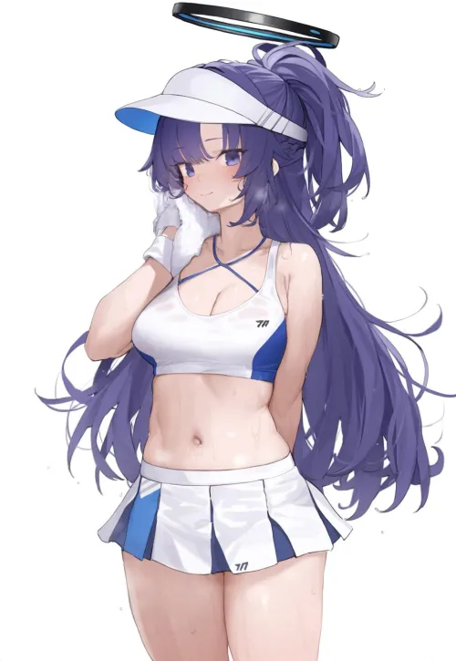 Thumbnail Tennis Partner Yuuka Blue Archive by Author CheetahSperm18 - Anime Midriff Category