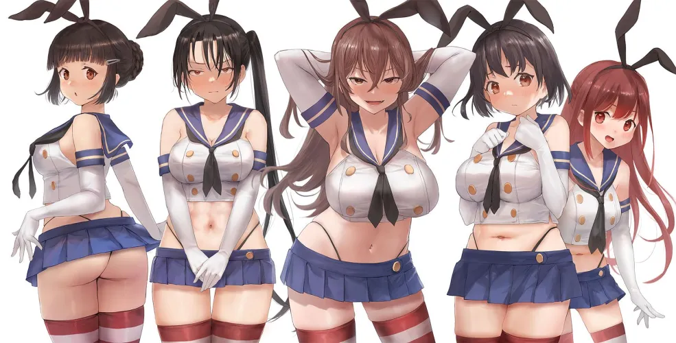 Thumbnail Myoukou Sisters and Kamikaze Rock Shimakaze Outfits | pantsu