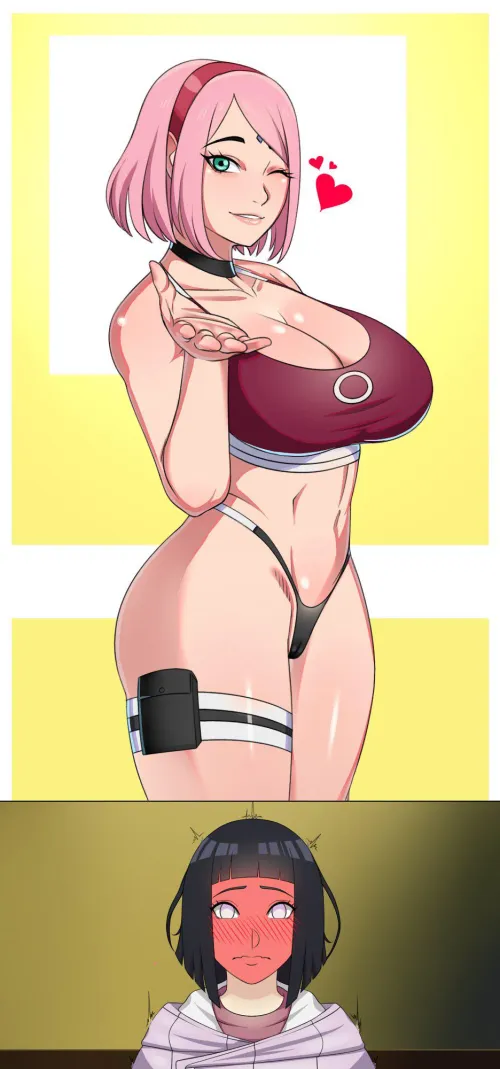 Thumbnail Passionate Love: Sakura's Kiss to Hinata donchibi Naruto