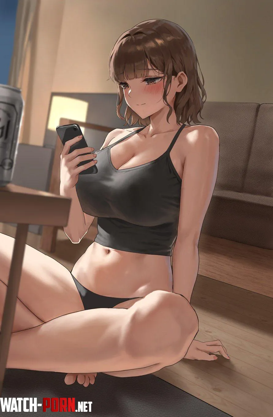 Checking her Phone  by CheetahSperm18