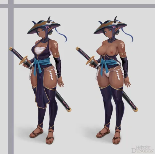 Thumbnail Engage with the Dark Elf Samurai in ElfHentai by kodoragon1997