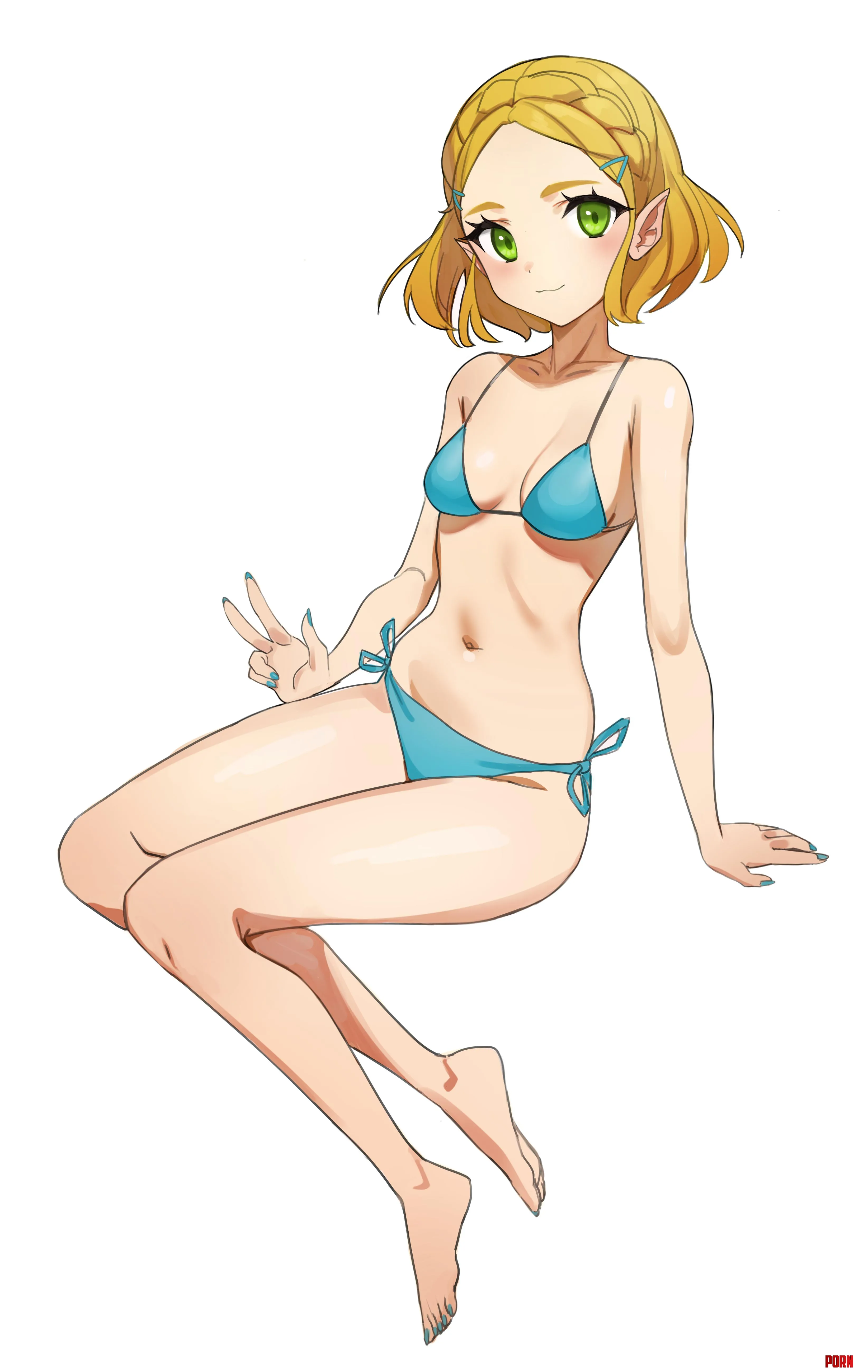 Zelda in a Blue Bikini Kiritzugu on Pixiv Breath of the Wild by GunShip05