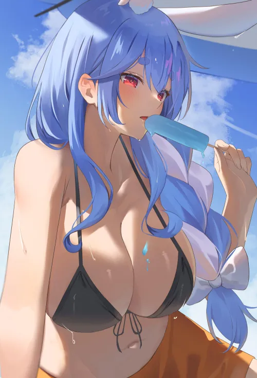Thumbnail Pekomam Licking a Popsicle - Marxsander2016's Whimsical Swimsuit Content