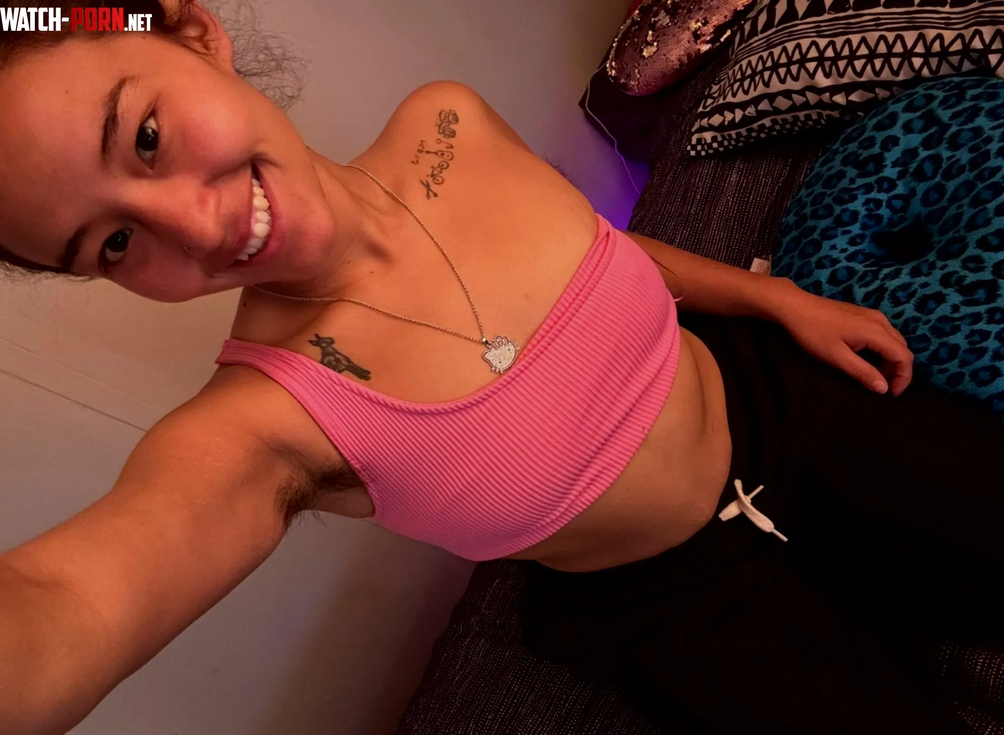 new day new pink crop top by RedBarbieBabe