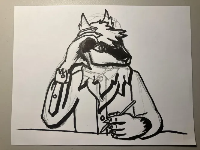 Thumbnail Dog Boy Drawing - An Artistic Expression in the Furry Realm