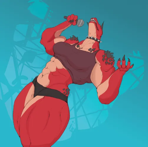 Thumbnail TRex Girl Rockstar: A Furry Art Delight