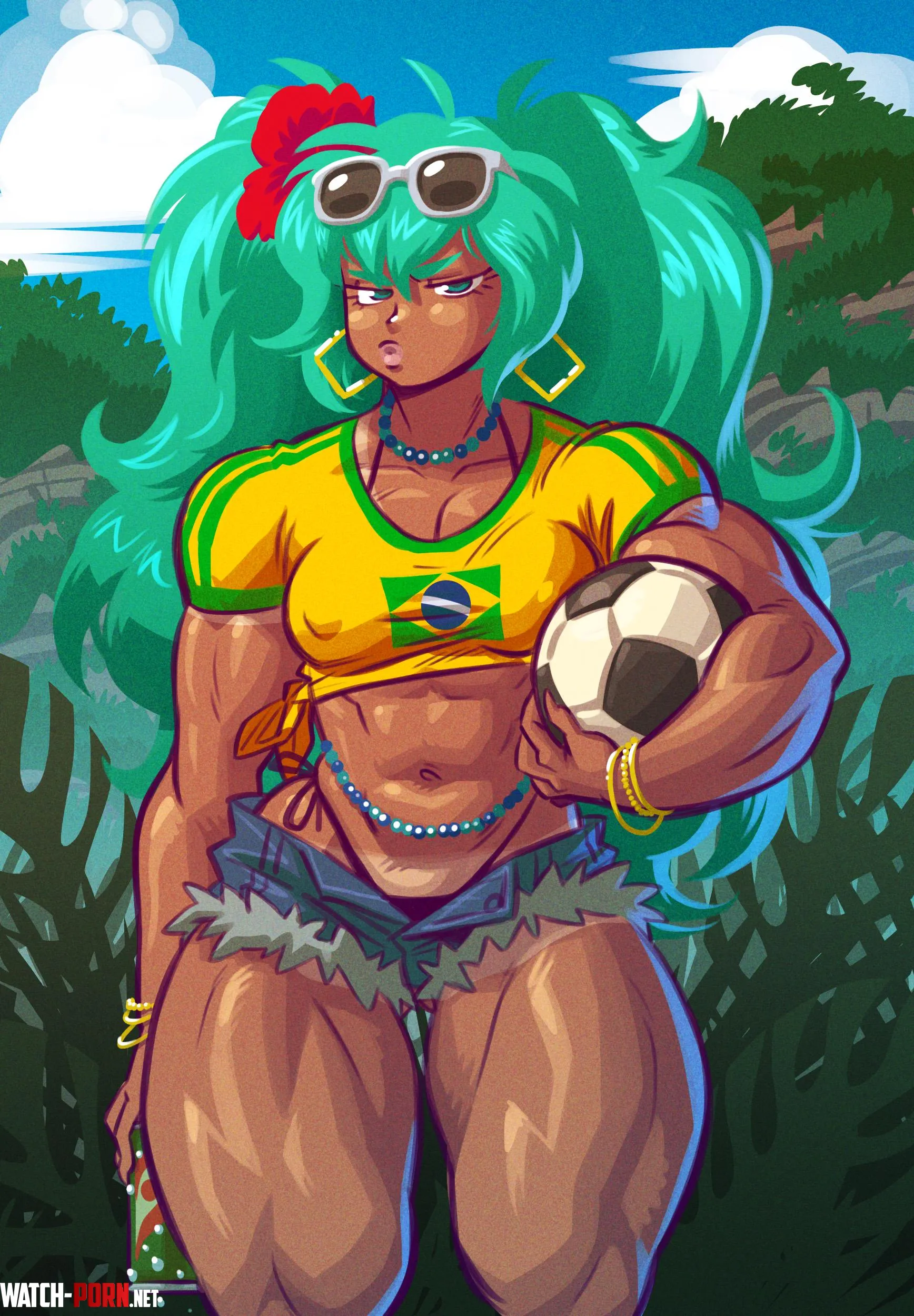 Biblically accurate brazilian Miku tilingart by TheTMoneyMan