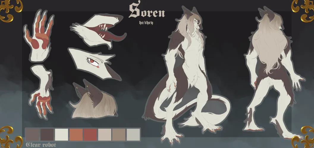 Thumbnail Introducing the Reference Sheet of a New Furry Son | Clear-Robot | Furry