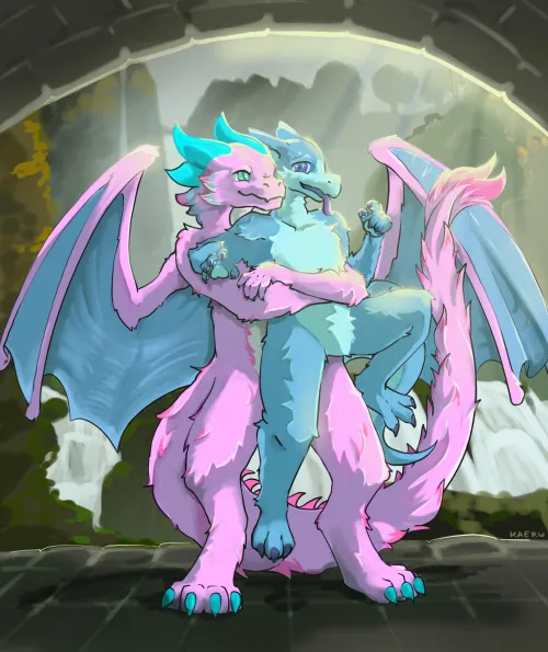 Thumbnail Heartfelt Art: Hugging Kobold Friend by kaeruuro