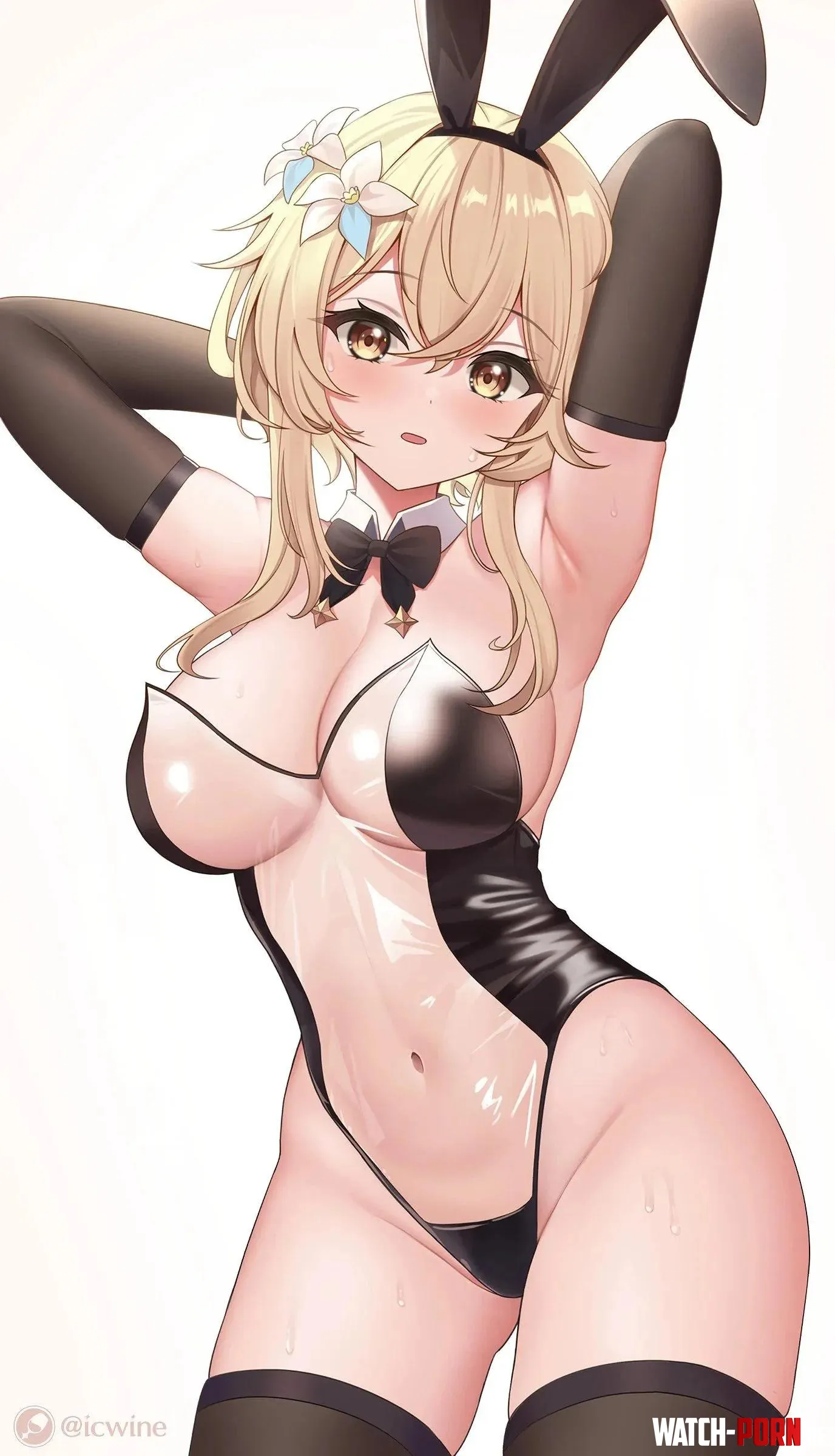 Lumine wearing a bunny outfit by marxsander2016