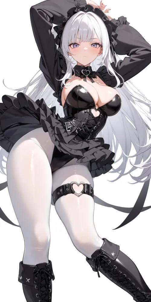 Thumbnail Embrace the Elegance of Silver Gothic Maid in Anime Bodysuits by CheetahSperm18