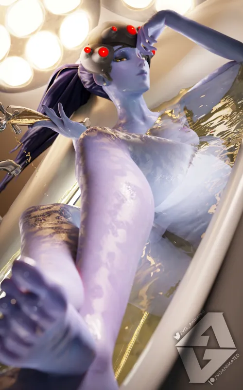 Thumbnail Widowmaker's Unconventional Bath - VGAnimated's Overwatch Artwork