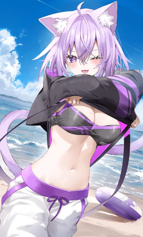 Thumbnail Nekomata Okayu's Sensual Striptease: Embrace the Beauty of Hololive by marxsander2016
