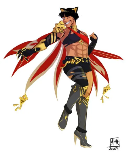 Thumbnail Epic Crossover Art: Naruto x Genshin Impact Collide in Dehya's Attire | Competitive_Past9413