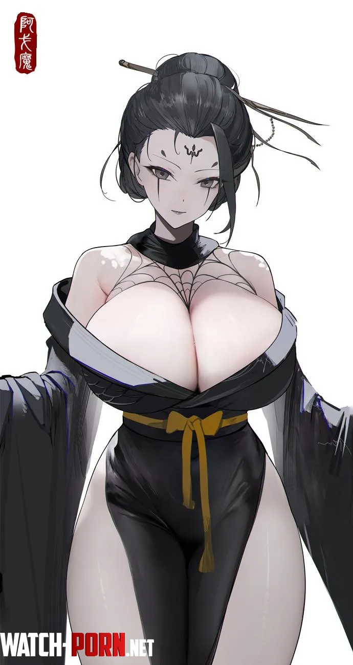 Goth mommy in a kimono by marxsander2016