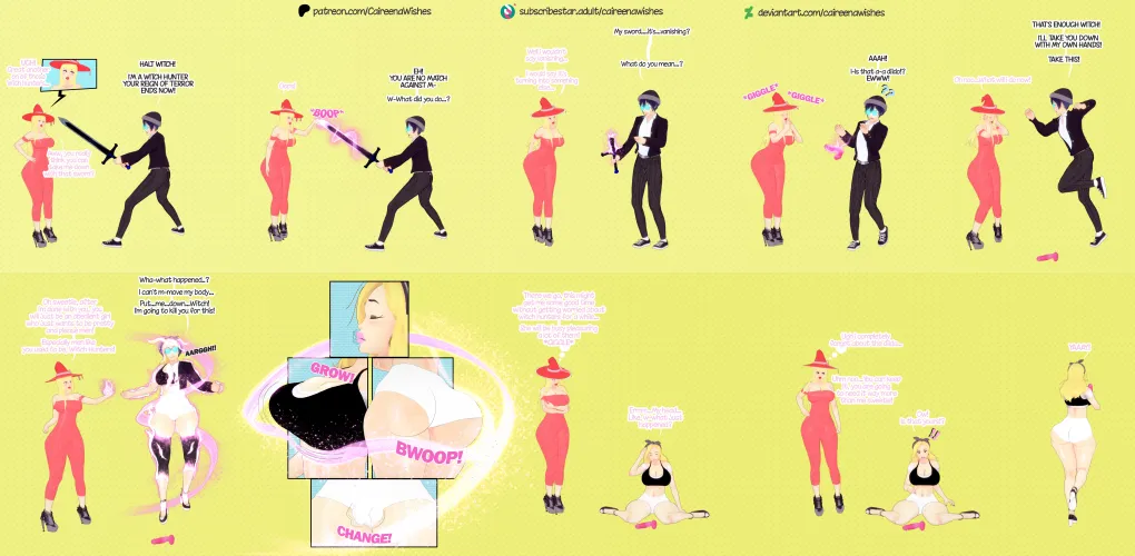 Thumbnail Witch Bimbo Trouble by CaireenaWishes - Gender Transformation Fantasy
