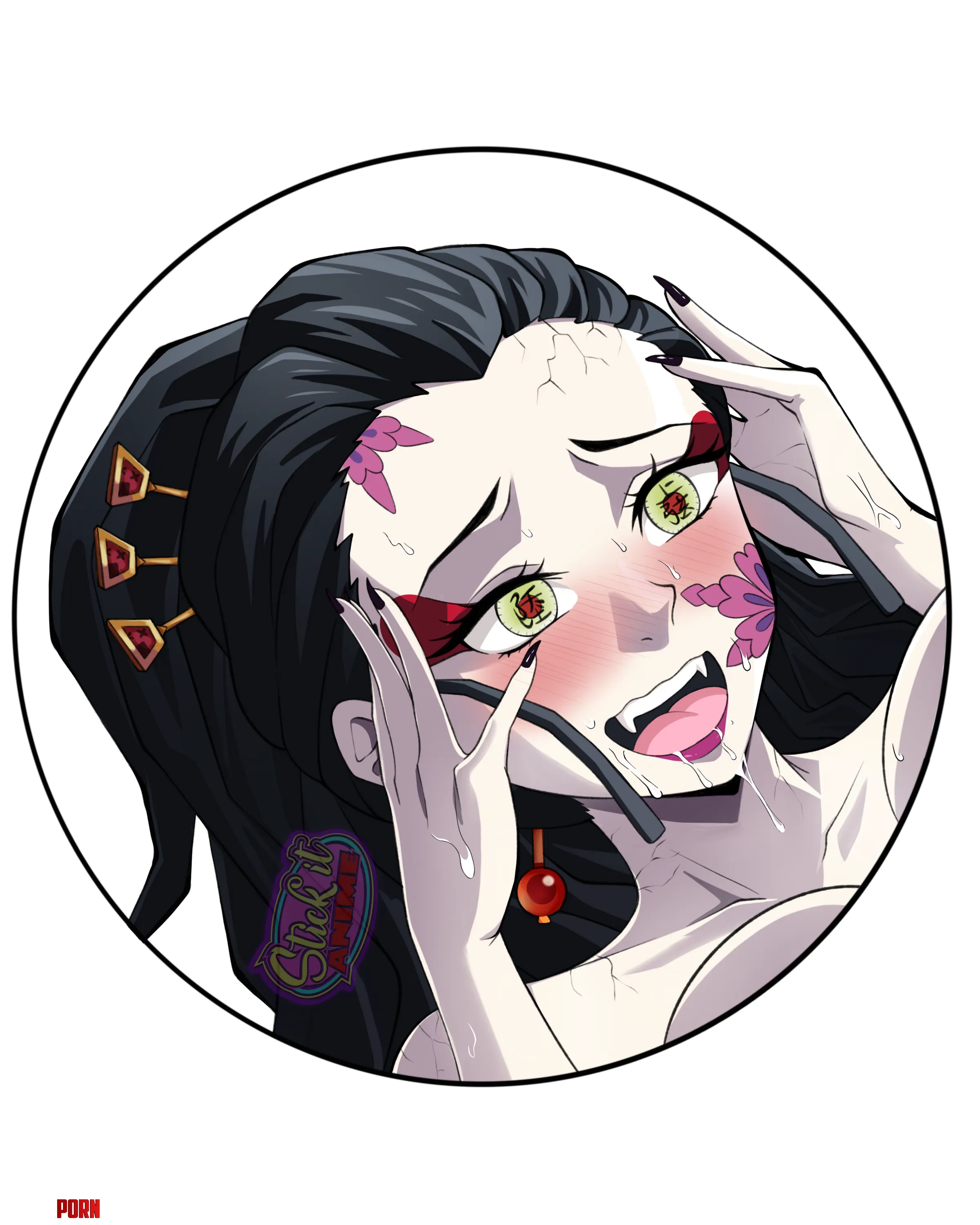 Daki ahegao from Demon Slayer Stick it Anime by Stickitanime
