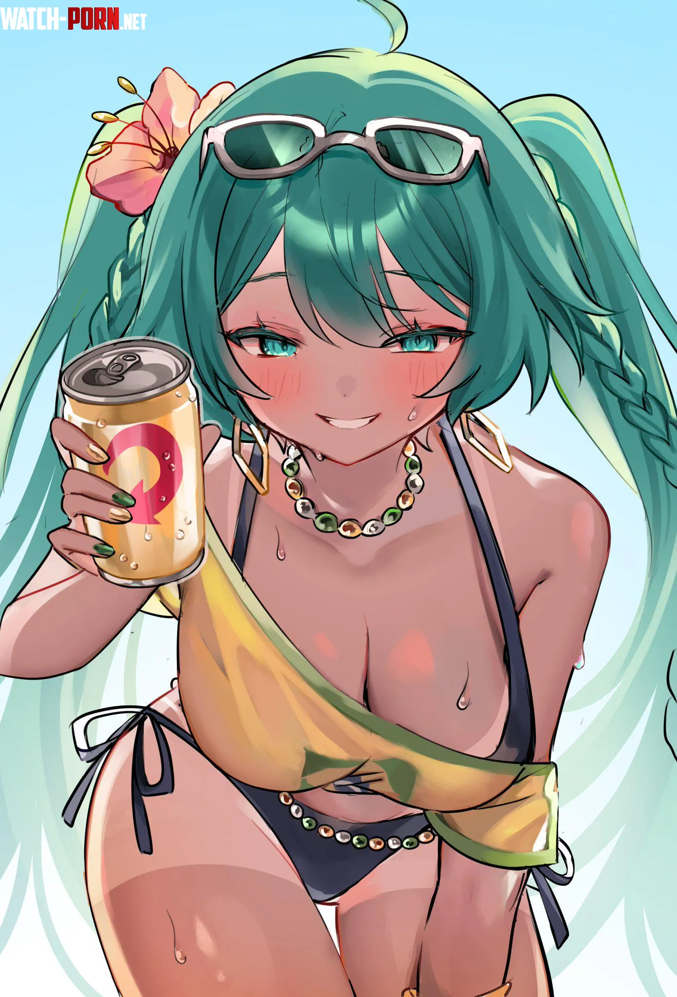 Brazilian Miku offering a drink by marxsander2016