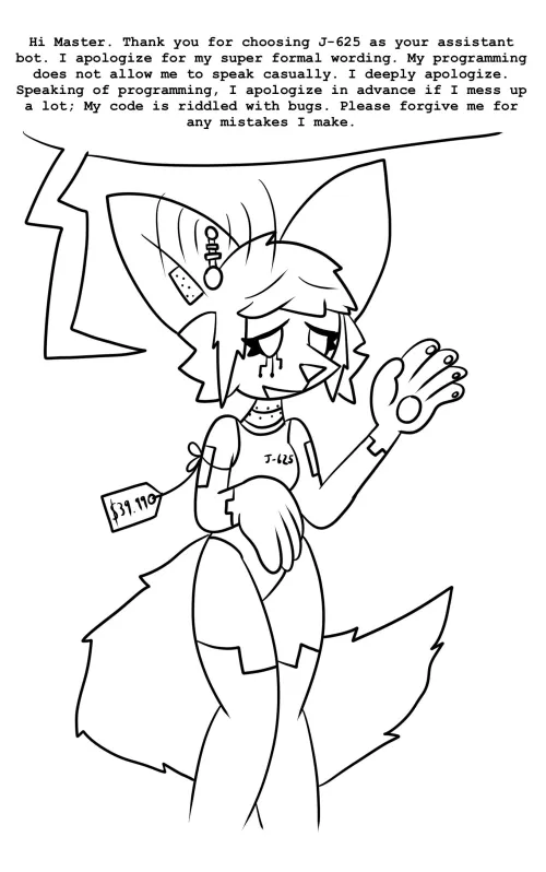 Thumbnail Quick SFW Sketch: Furry Robot Sona by Jerry_SMG4_Fan