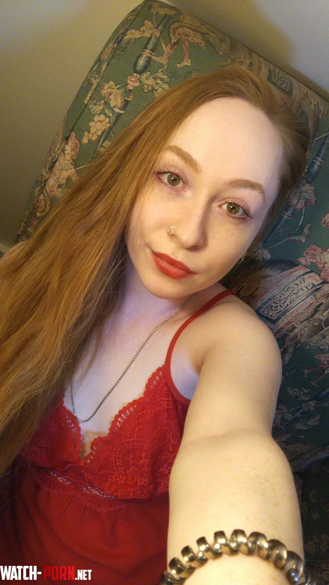 How do we feel about strawberry blonde with red top and red lipstick  by TinyTink33