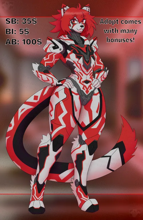Thumbnail BrazilianFlamingo's Robot Cat B 35: Unique Furry Art Auction