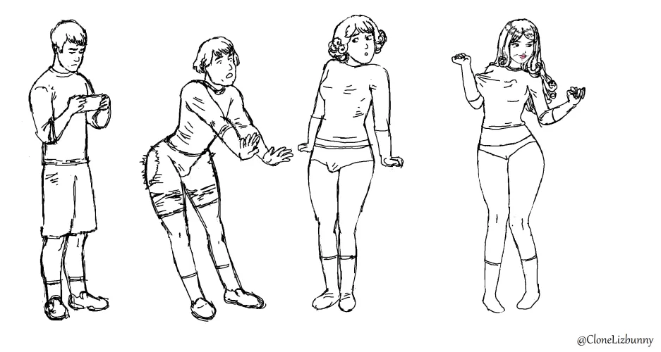 Thumbnail My Quick MTF Sketch Update by CloneBunny | Gendertransformation Artistry