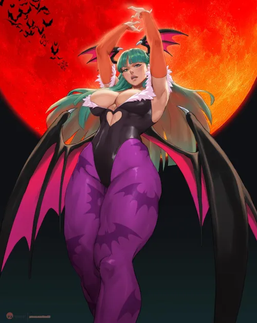 Thumbnail Morrigan Aensland LeJeanX3 Art by TheTMoneyMan fitdrawngirls