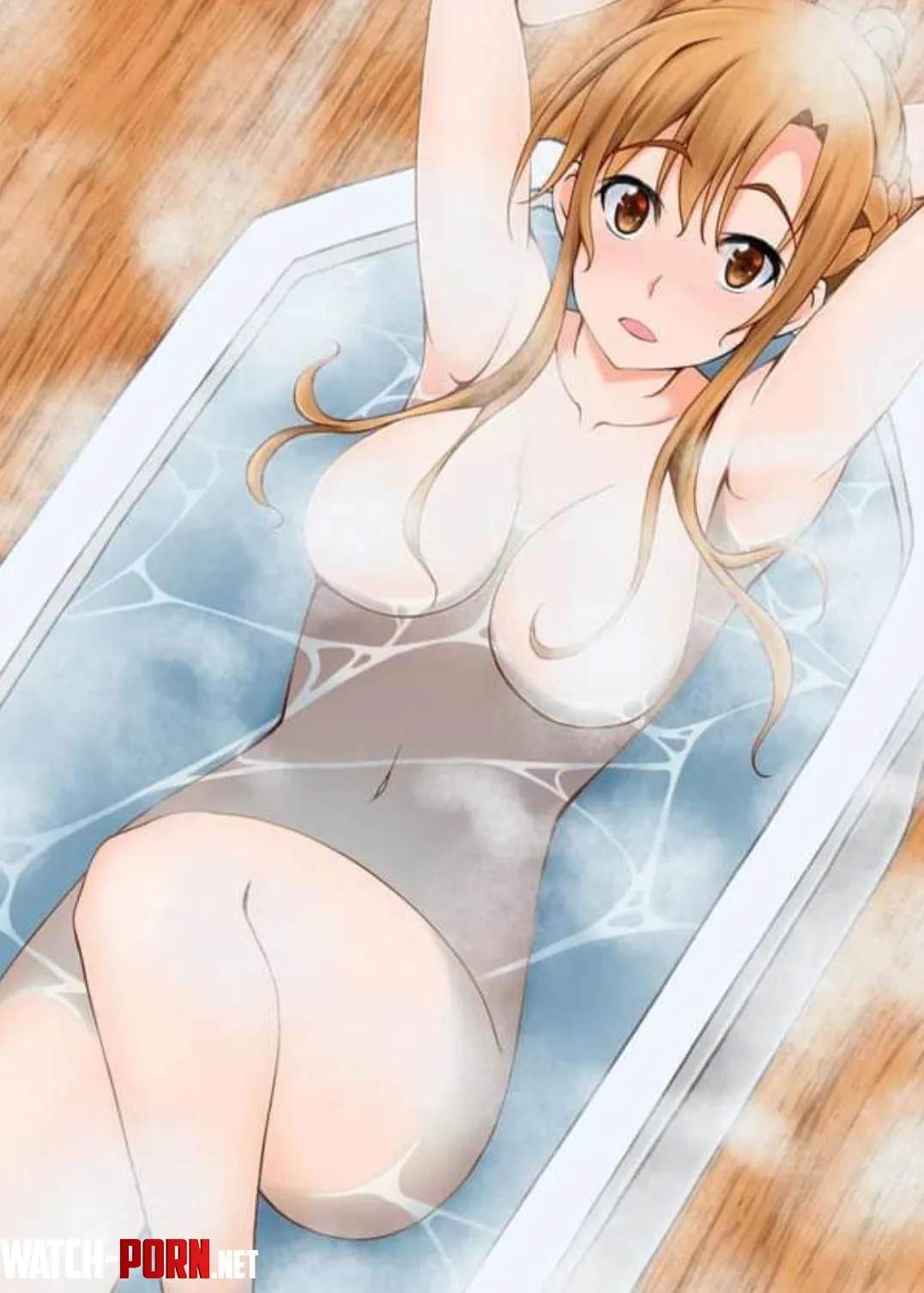 Asuna in the bath by LanguageLawNerd