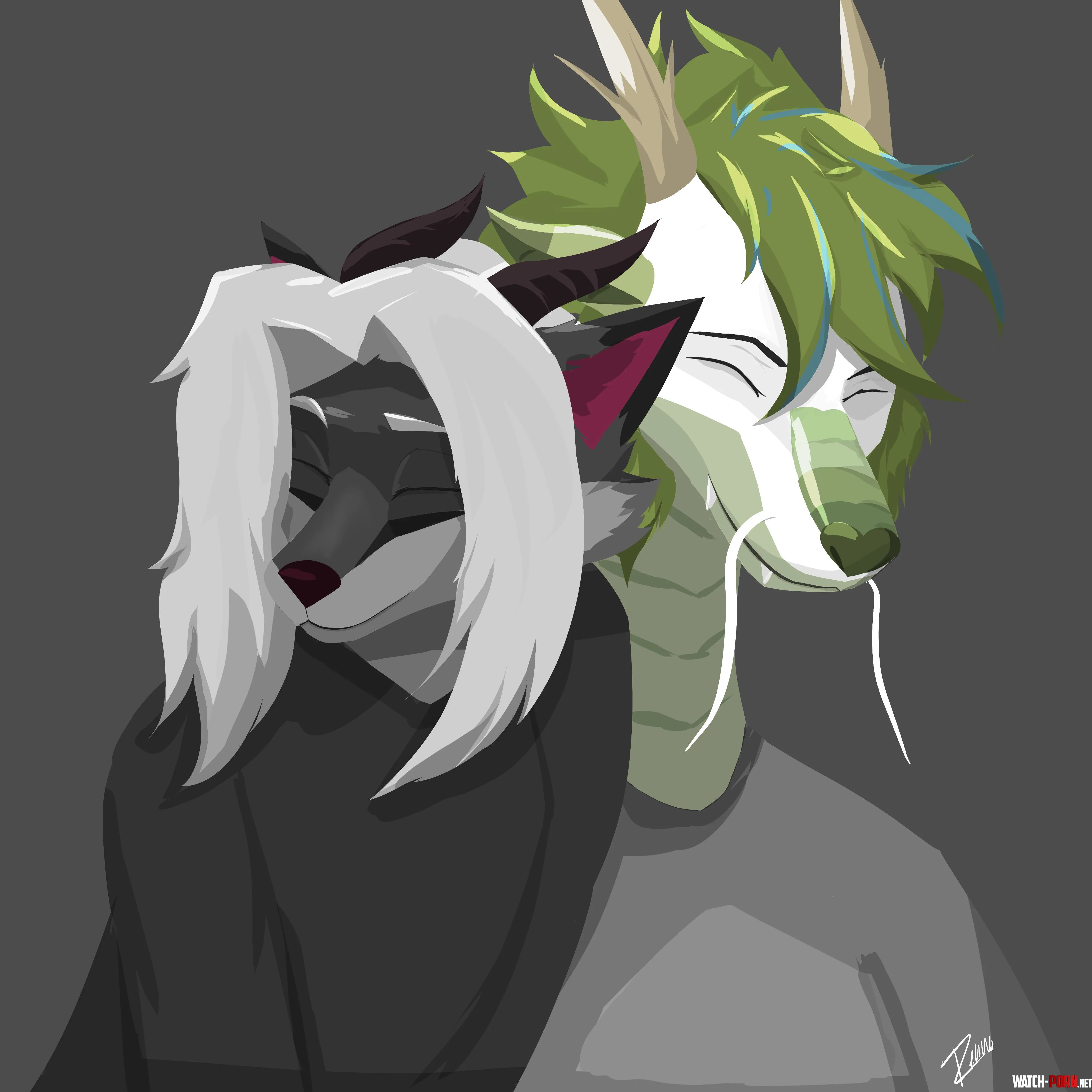 Snuggles Drawn by me by RennoFox