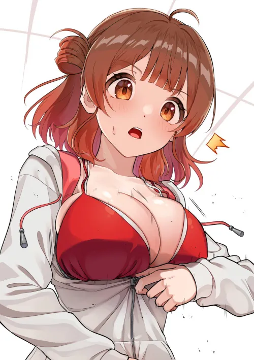 Thumbnail Struggling to Zip Up Her Shirt by marxsander2016 | OppaiLove Category