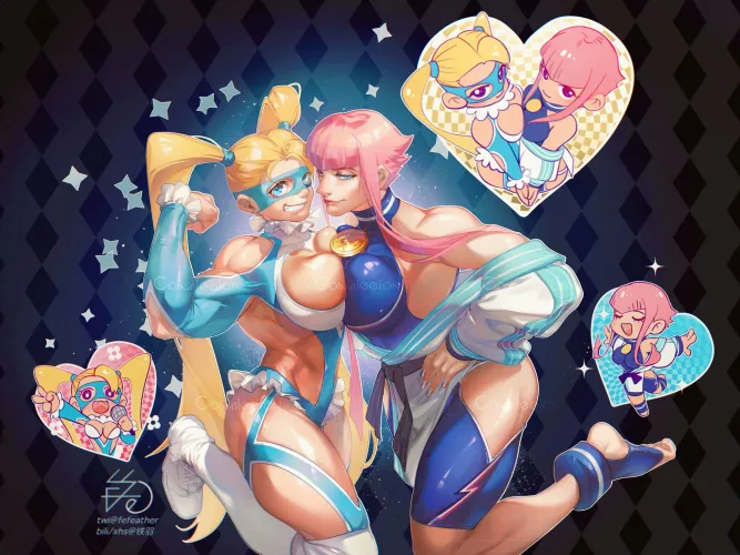 Thumbnail Rainbow Mika and Manon: FeFeather Street Fighter Art