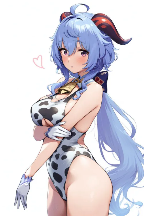 Thumbnail Cow Print Ganyu Genshin Impact: A Unique Animebodysuit Representation