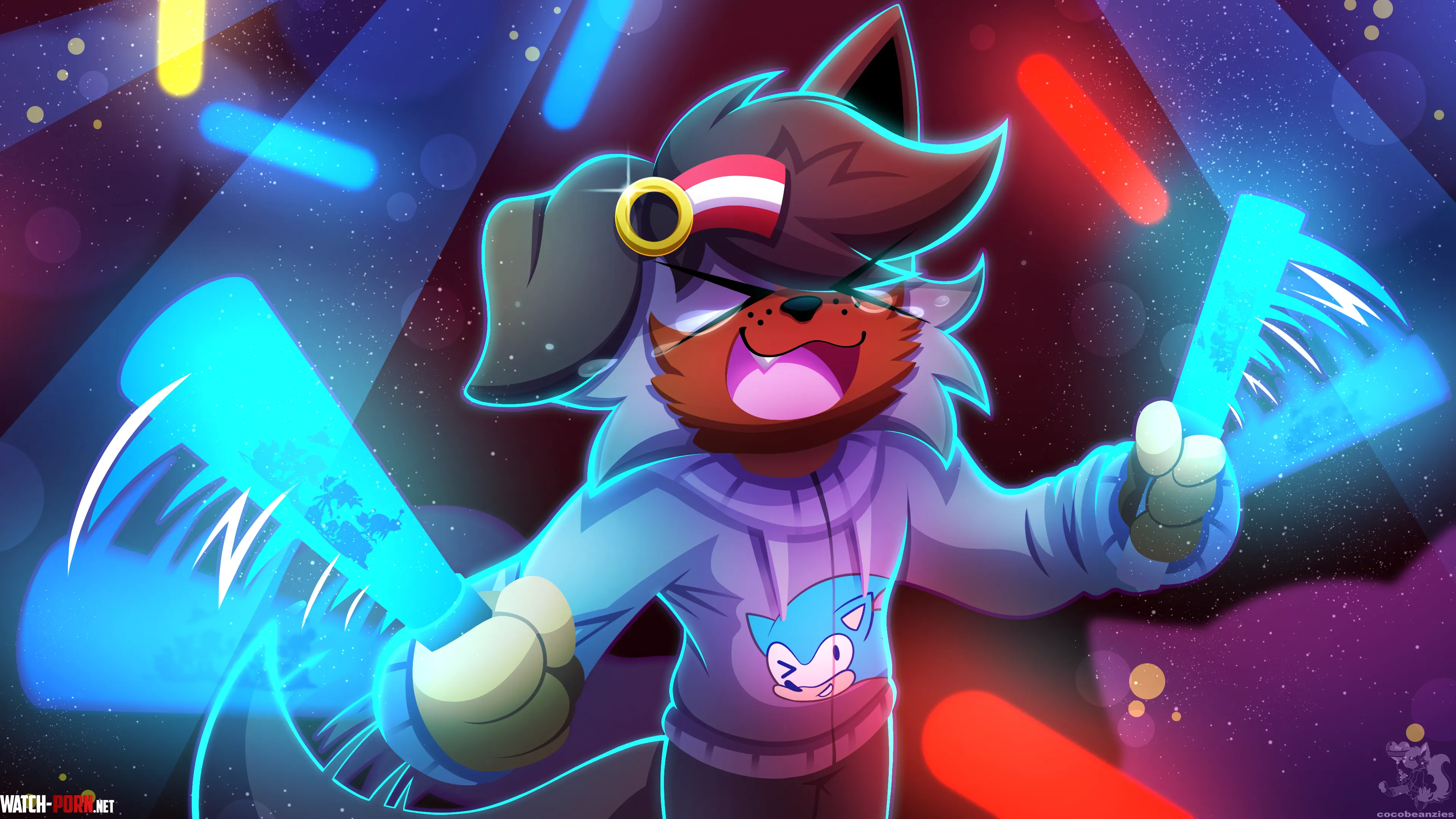 I went to Sonic Symphony last night and drew my fursona there w  OC by cocobeanzies