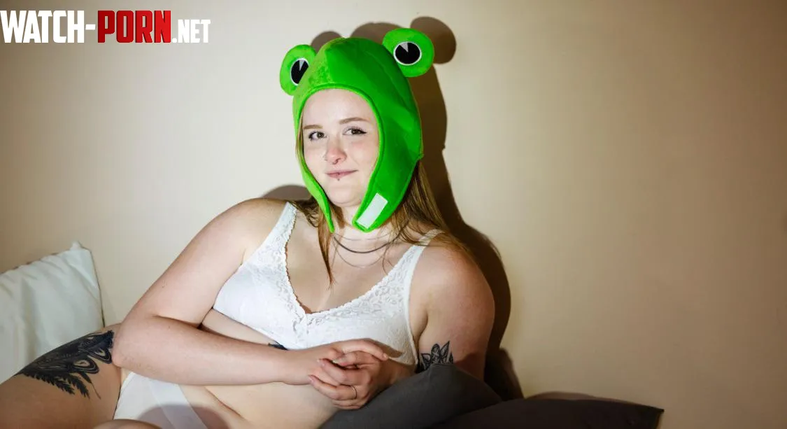 the froggy hat stays on  Enby by auroraaurealis_