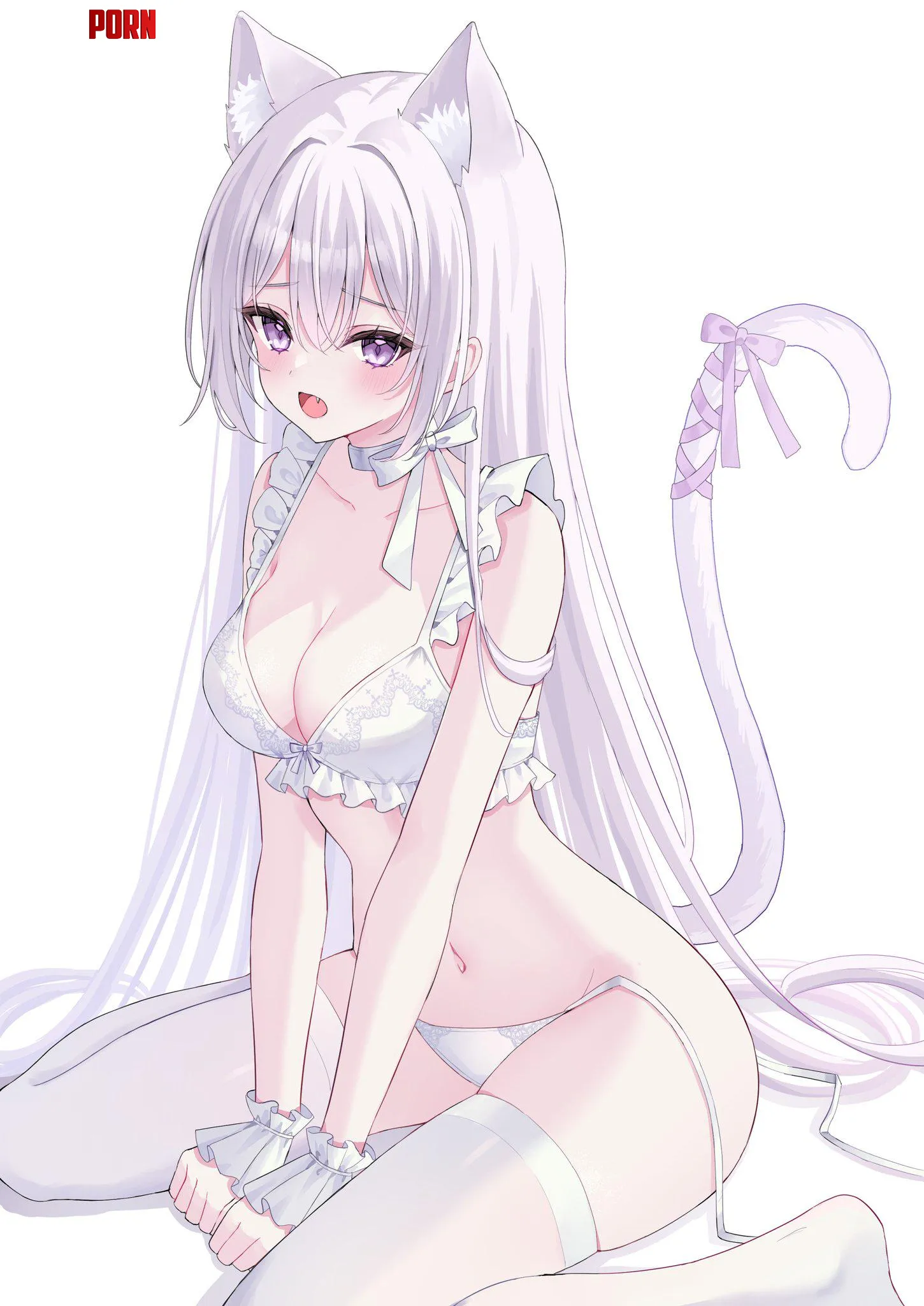 Cute neko with untied panties by marxsander2016
