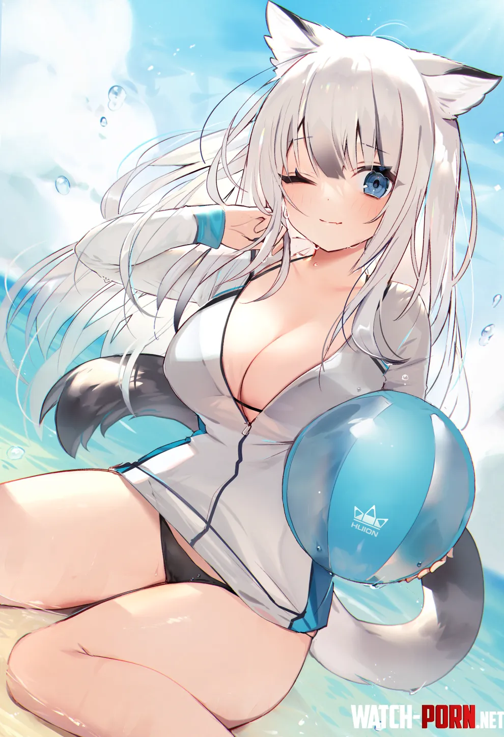Neko on a beach by marxsander2016