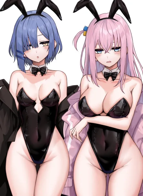 Thumbnail Bunny Girls Ryo And Bocchi Illustration by Csxc | Anime Bodysuits