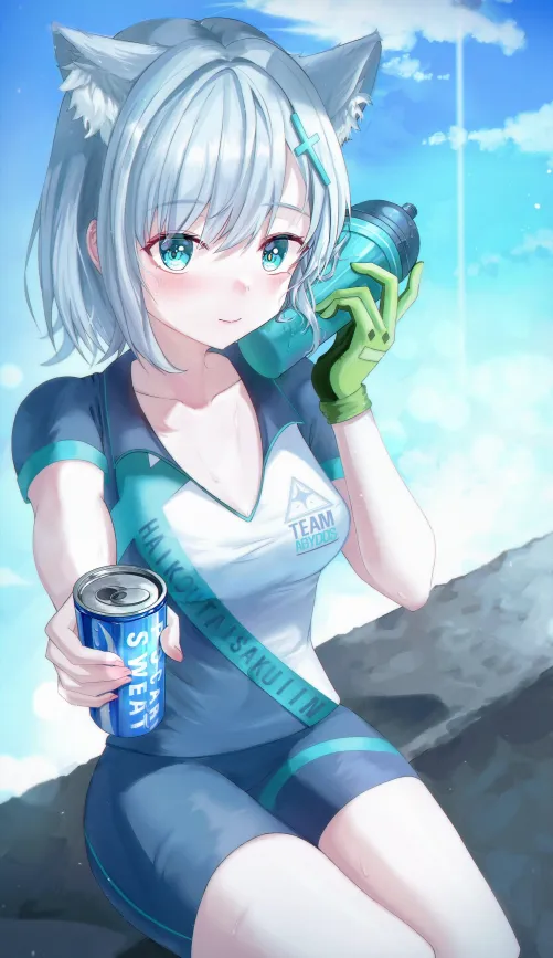 Thumbnail Here Drink Something Blue Archive by NotSuitedForWoona | Nekomimi Category