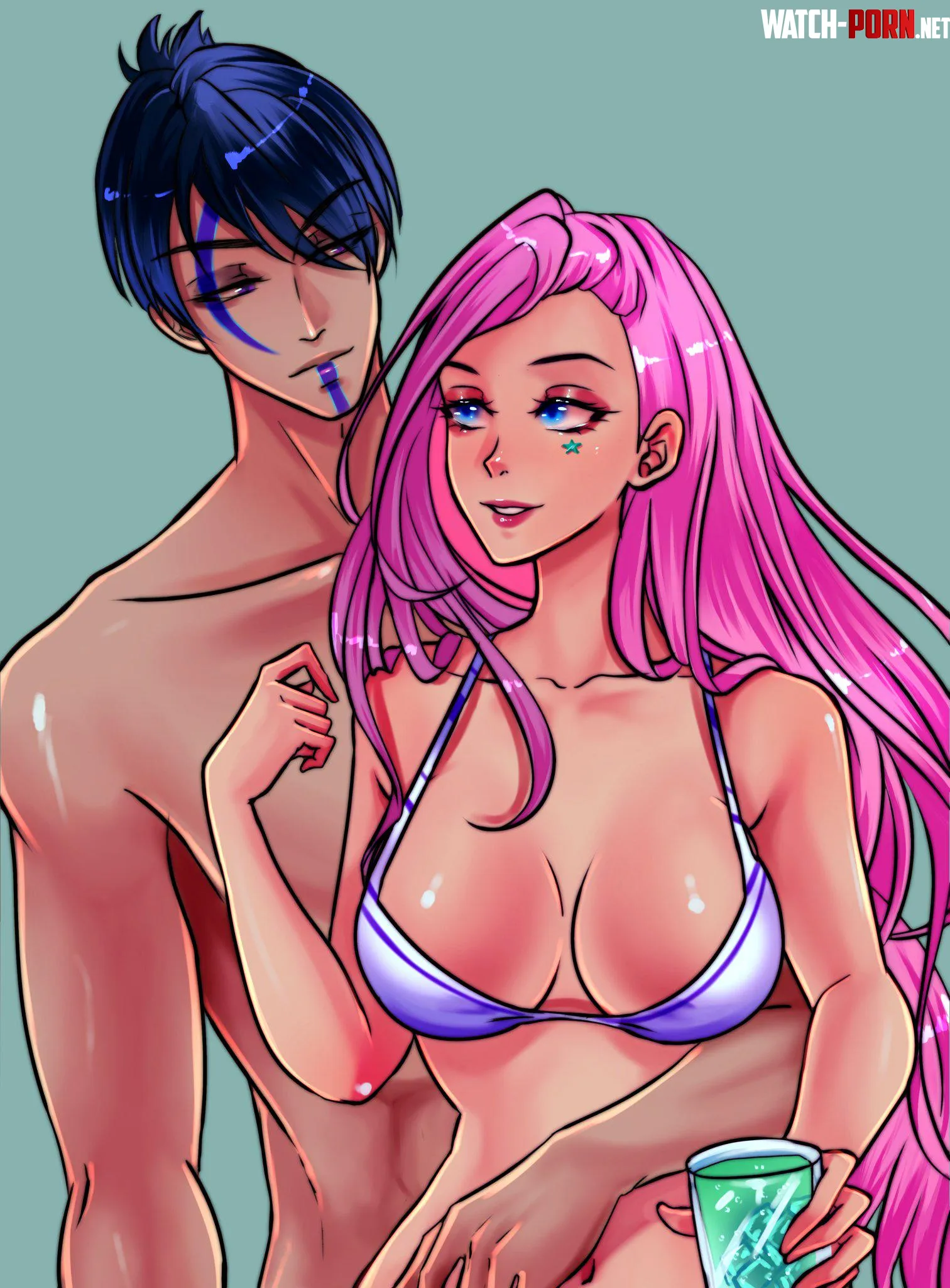 Aphelios and Seraphine on Date on Beach Cuartel JLR by Knight_Prime_4597