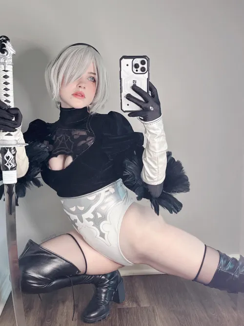 Thumbnail Emfoxpng's Captivating Artistry in NieRAutomata - Indulge in 2B's Charms