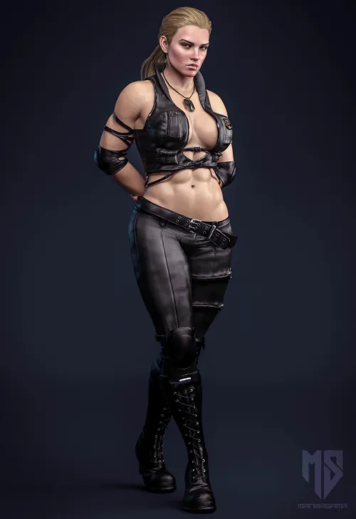 Thumbnail Sonya Blade in Mortal Kombat: fitdrawngirls by Kuro-Oji