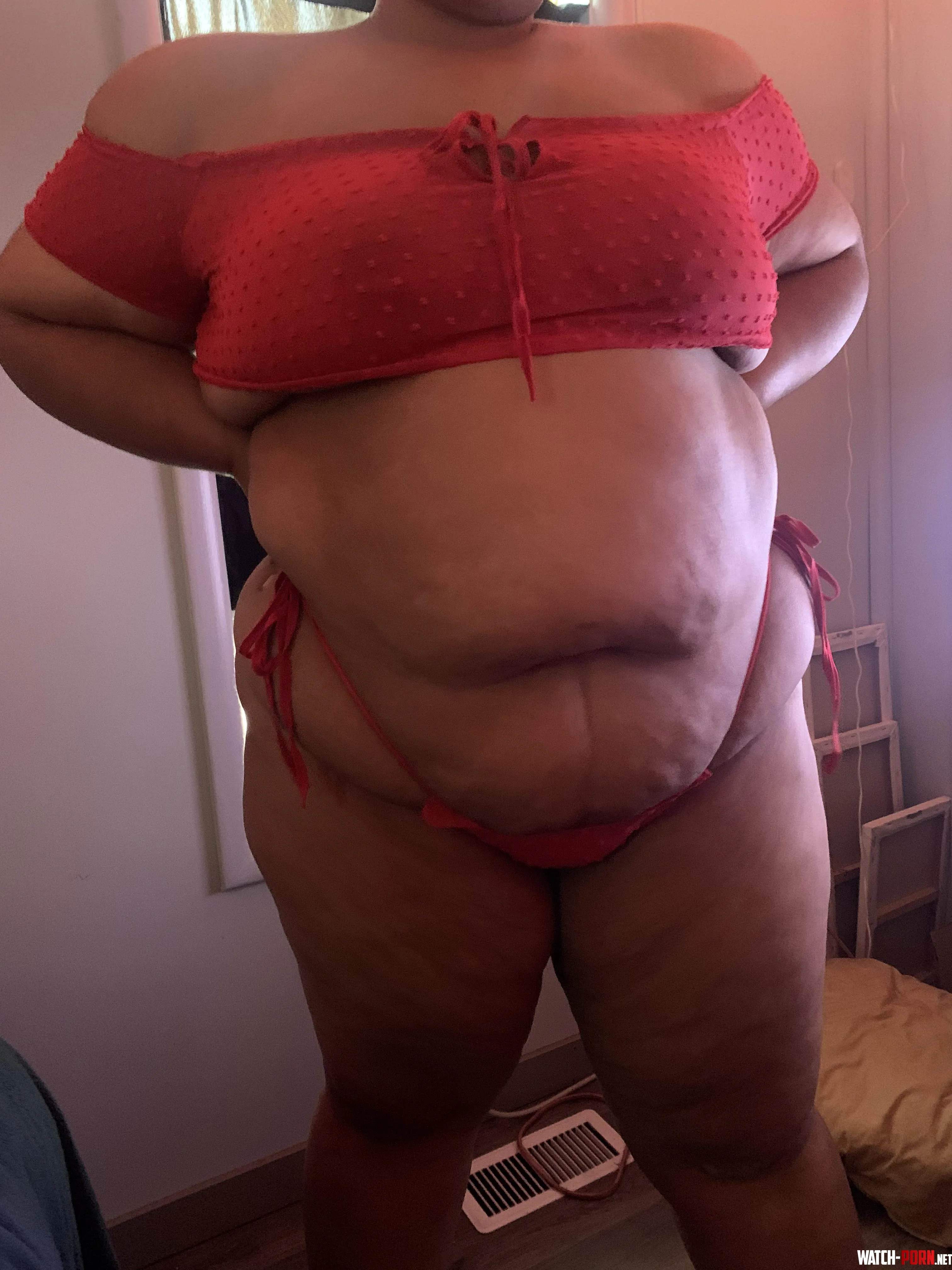 can you believe how big my belly and body is getting by tintedhoneyy