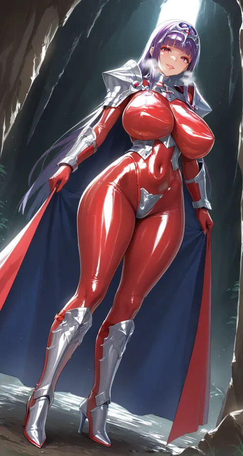 Thumbnail Crimson Latex Knight Outfit Expose - Anime Bodysuits Category