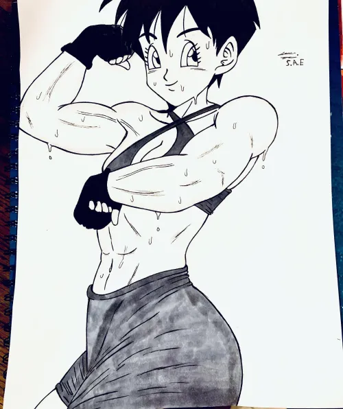 Thumbnail Videl from Dragonball Art by Saquanarts | ArtsForever | fitdrawngirls