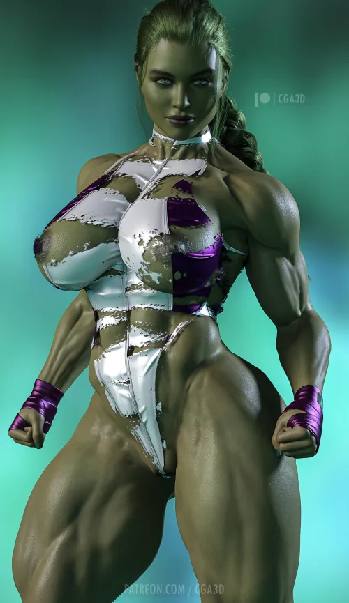 Thumbnail Yelena Belova as SheHulk Cga3D Marvel: Fitdrawngirls Excitement