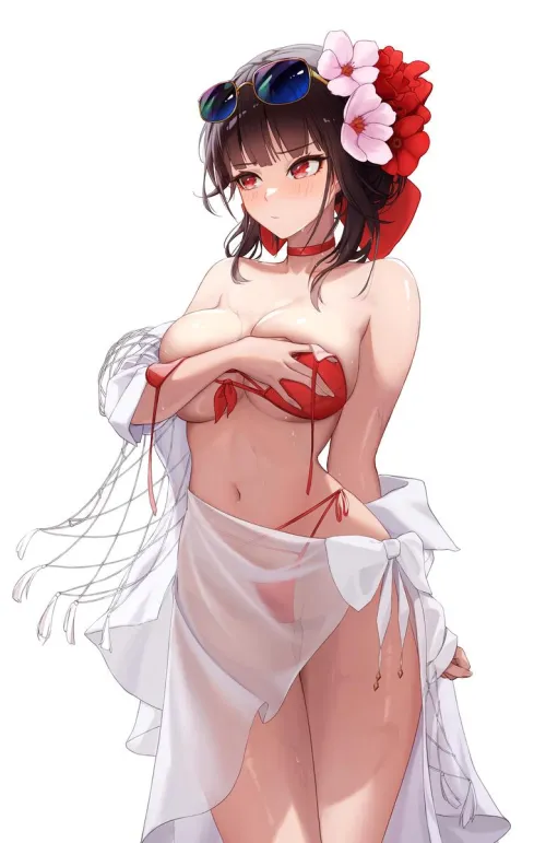 Thumbnail Shy Summer Sakura Nikke: Swimsuit Serenity by DoomandAna7979