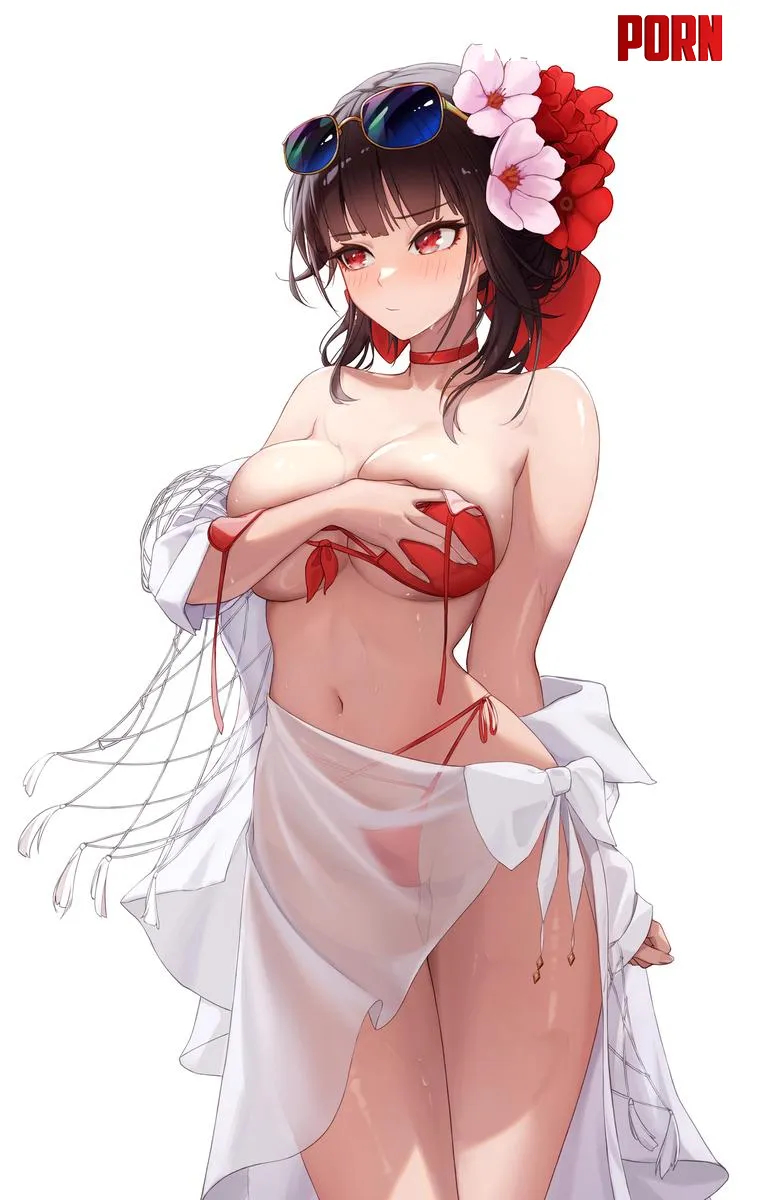 Shy summer Sakura Nikke by DoomandAna7979