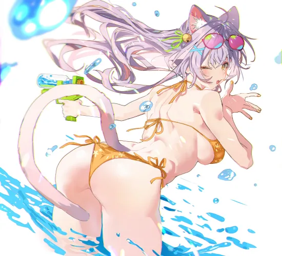 Thumbnail Neko Playing in the Water: Fun Adventures in Nekomimi World by marxsander2016